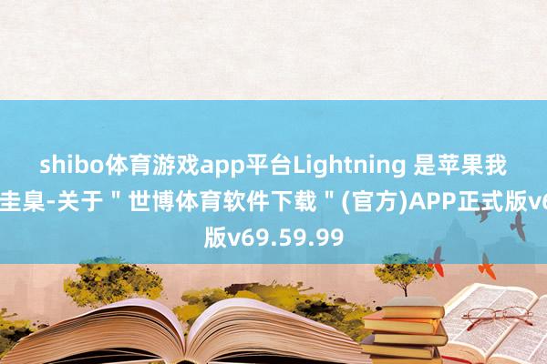 shibo体育游戏app平台Lightning 是苹果我方诡计的圭臬-关于＂世博体育软件下载＂(官方)APP正式版v69.59.99