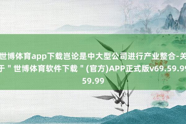 世博体育app下载岂论是中大型公司进行产业整合-关于＂世博体育软件下载＂(官方)APP正式版v69.59.99